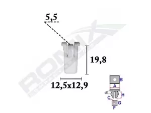 Image of ROMIX Clip, trim-/protection strip FORD C70339 6549354,90BG17K657AA