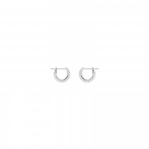 image of Swarovski Stone Rhodium Plated White |Hoop Earrings Jewellery