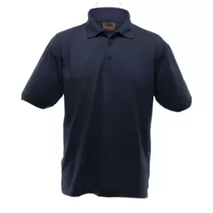 image of UCC 50/50 Mens Heavyweight Plain Pique Short Sleeve Polo Shirt (3XL) (Navy Blue)