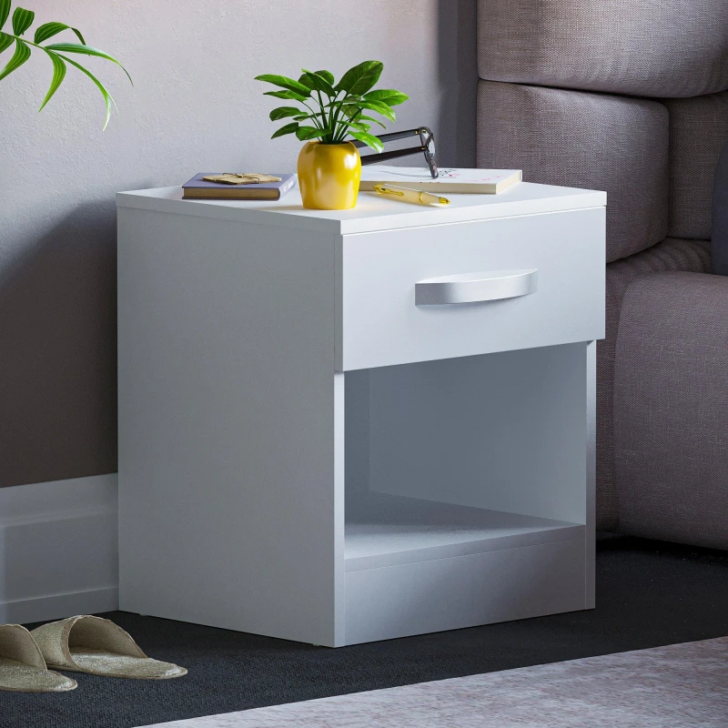 Image of Lassic Vida Designs Hulio 1 Drawer Bedside Cabinet White unisex 1 Drawer