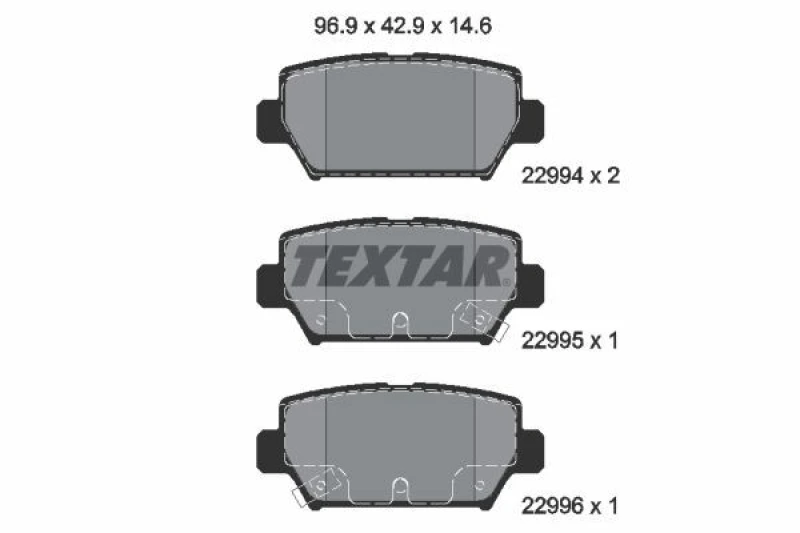 Image of Brake pad set TEXTAR 2299401
