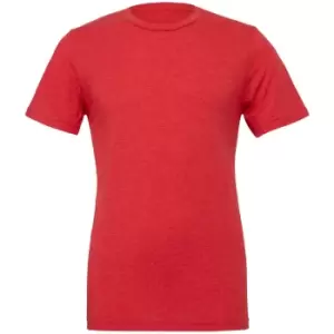 image of Canvas Mens Triblend Crew Neck Plain Short Sleeve T-Shirt (S) (Red Triblend)