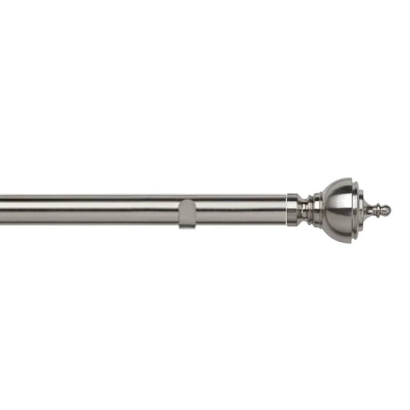 Image of New Edge Blinds 28mm Fixed Length Metal Eyelet Curtain Pole Set - Vienna Finial in Silver Size: 170cm Silver Unisex 170 cm