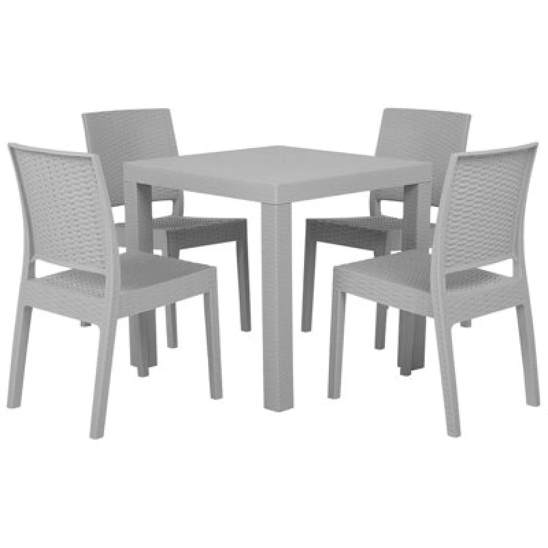 Image of Beliani Garden Dining Set 4 Seater Fossano Light Grey