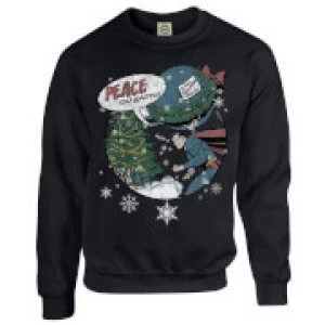 Image of DC Comics Originals Superman Peace On Earth Black Christmas Sweatshirt - L - Black