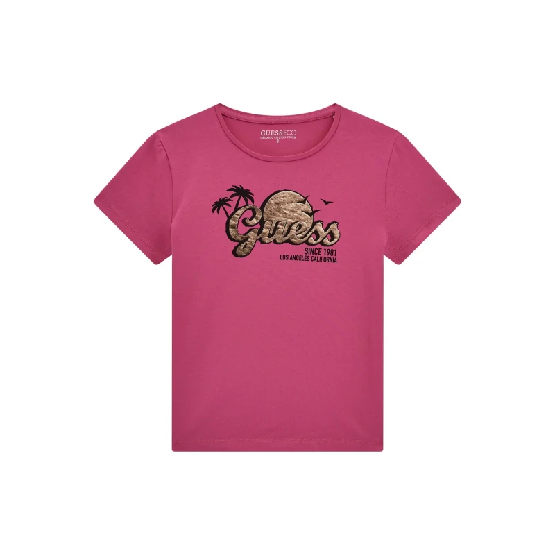 Image of Guess Girl's T-Shirt Guess Midi Rose Female 16 ans J5GI17-K6YW4-G6V7