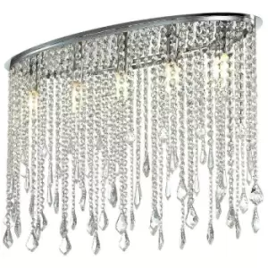 image of Netlighting Classic Flush Ceiling Light Chrome 5 Light with Clear Shade, E14