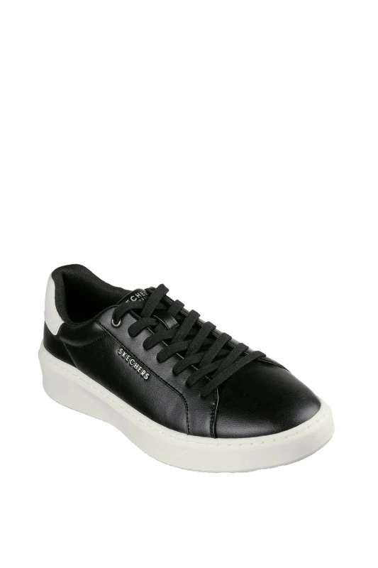 Image of Skechers Mens Court Break Suit Leather Trainers UK Size 7 (EU 41) Black SKE2342-BLK-7