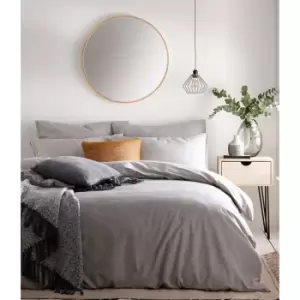 Image of The Linen Yard Claybourne Duvet Cover Set (King) (Grey)