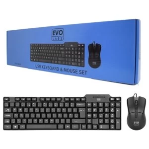 Image of Evo Labs CM-500UK USB Keyboard & Mouse Set