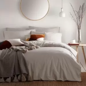 Image of The Linen Yard Claybourne Duvet Cover Set (Double) (Natural)