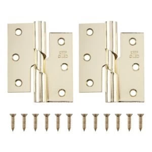 image of Brass Effect Metal Rising Butt Hinge Pack of 2