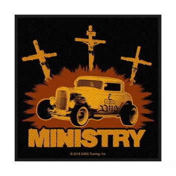 Image of Ministry - Jesus Built My Hotrod Standard Patch