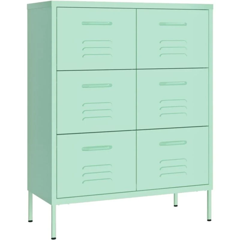 Image of VIDAXL Drawer Cabinet Mint 80x35x101.5cm Steel Vidaxl 8720286564615