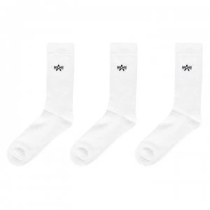 image of Alpha Industries 3 Pack Basic Socks - White