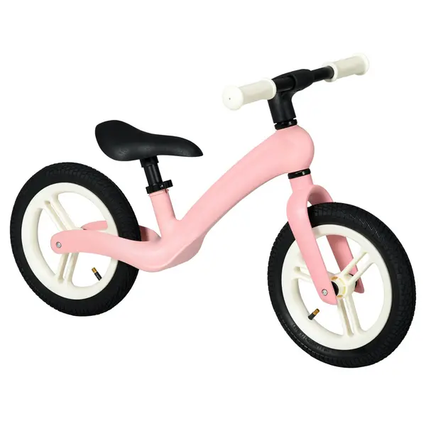 image of AIYAPLAY 12" Kids Balance Bike, Lightweight Training Bike for Children No Pedal with Adjustable Seat, Rubber Wheels - Pink