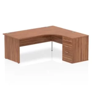 Image of Impulse 1800 Right Hand Panel End Workstation 600 Pedestal Bundle Walnut