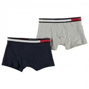 image of Tommy Hilfiger 2 Pack Flag Band Trunks - Navy/Grey