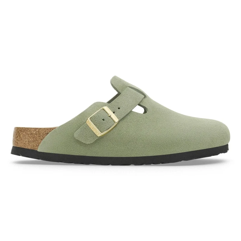 Image of Birkenstock Womens clogs Birkenstock Boston Soft Footbed Suede Leather Vert Female 36