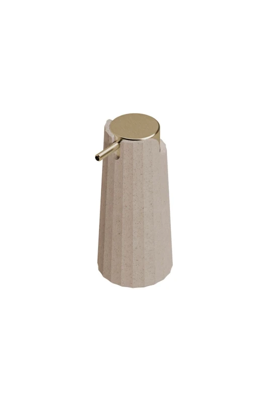Image of Cosmic 'Avenir Soap Dispenser' Polygonal Design Plastic Sand in Beige Beige Unisex