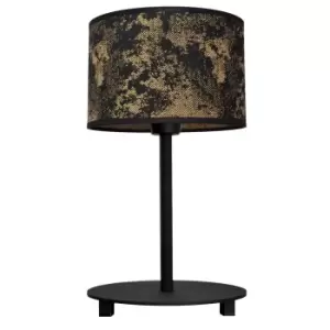 image of Abba Table Lamp With Round Shade Black, Gold 20cm