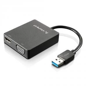 Image of Lenovo Universal USB 3.0 to VGAHDMI Adaptor