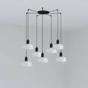 Image of Faro Tatawin Small 7 Light White Cluster Drop Pendant Lamp