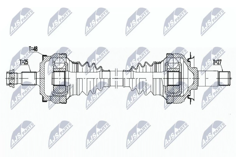 Image of NTY NPW-ME-132 Drive shaft Automatic Transmission, Rear Axle Drive Shaft (13)