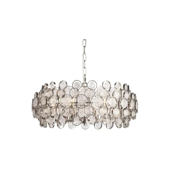 Image of Endon Collection Lighting - Endon Lighting Marella - Pendant Bright Nickel Plate & Clear Glass 6 Light Dimmable IP20 - E14