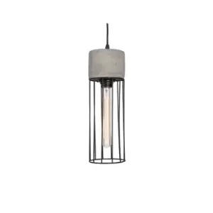 image of Ayios Ceiling Pendant 1 Light Concrete Steel