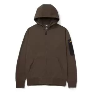 Image of Caterpillar Mens Loop Back Full Zip Hoodie (S) (Army Moss)