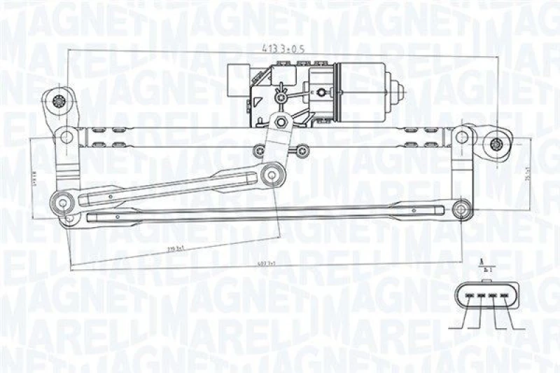 Image of MAGNETI MARELLI Window Wiper System MAGNETI MARELLI 064351737010