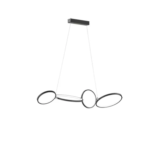 Image of Rondo Modern 37W LED Pendant Ceiling Light Black Matt 3000K