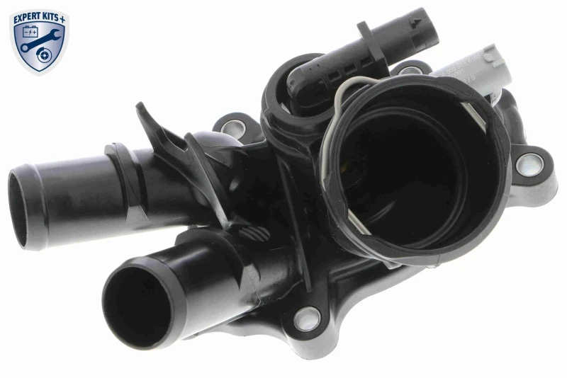 Image of VEMO V30-99-2270 Engine thermostat Opening Temperature: 103°C, with gasket/seal, Synthetic Material Housing, with sensor Thermostat,coolant (316)