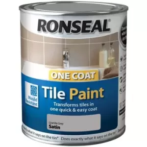 image of Ronseal One Coat Tile Paint Granite Grey 750ml