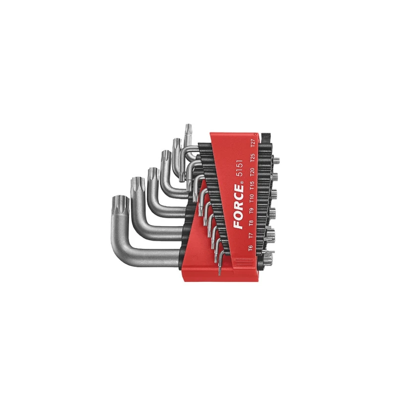Image of FORCE 5151 Angled Screwdriver Set Number of tools: 15, Spanner Size: T45,T50,T55,T60 Angled Screwdriver Set (6627)