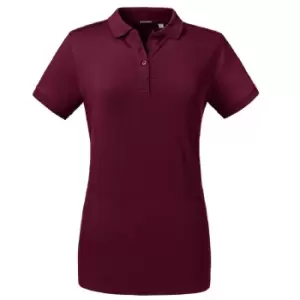 Image of Russell Womens/Ladies Tailored Stretch Polo (S) (Burgundy)