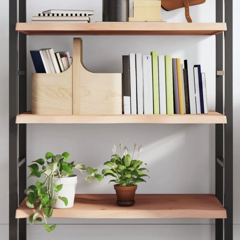 Image of Vidaxl Wall Shelf 100X40X4cm Untreated Solid Wood Oak, Brown 363564