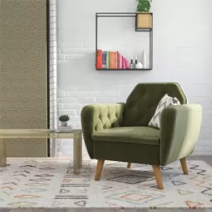 Image of Teresa Velvet Memory Foam Accent Chair Green