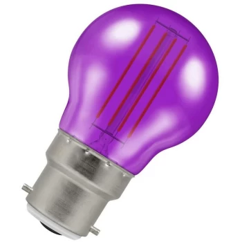 image of Crompton - Lamps LED Golfball 4.5W BC-B22d Harlequin IP65 (25W Equivalent) Purple Translucent 300lm BC Bayonet B22 Round Outdoor Festoon Coloured