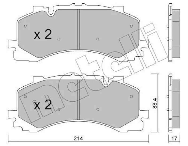 Image of METELLI Brake pad set METELLI 22-1252-0