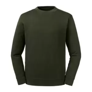 Image of Russell Unisex Adults Pure Organic Reversible Sweatshirt (XS) (Dark Olive)