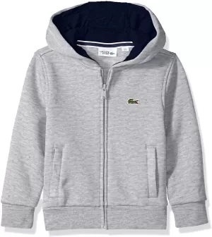 Image of Boys, Lacoste Sports Classic Zip Through Hoodie, Grey, Size 10 Years