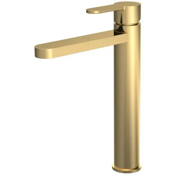 image of Nuie Arvan High-rise Mono Basin Mixer (no Waste) - Brushed Brass