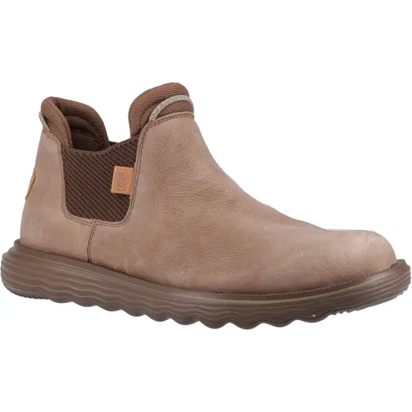 Image of Hey Dude Mens Branson Pull On Chelsea Ankle Boots - UK 12 Brown male GDE2665BRO12