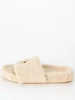 Image of Polo Ralph Lauren Elenore Teddy Slide - White, Size 37, Women