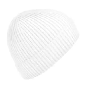 Image of Beechfield Engineered Knit Ribbed Beanie (One Size) (White)