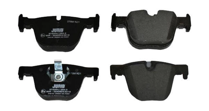 Image of JURID 573354J Brake pad set prepared for wear warning indicator, without accessories, with piston clip Brake Pad Set,disc brake (402)