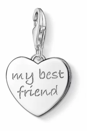 image of Ladies Thomas Sabo Sterling Silver Charm Club My Best Friend Charm 0799-001-12