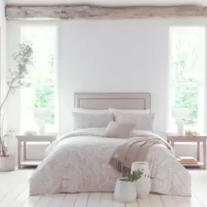 Image of Joelle Botanical Print Sustainable Eco-Friendly Reversible Duvet Cover Set, Natural, King - Drift Home